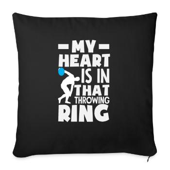 Lancer du disque Athlète Cadeau d’athlète - Housse de coussin décorative 45 x 45 cm - noir - Devant