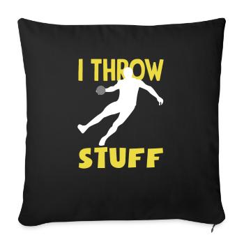 Lancer du disque Athlète Cadeau d’athlète - Housse de coussin décorative 45 x 45 cm - noir - Devant