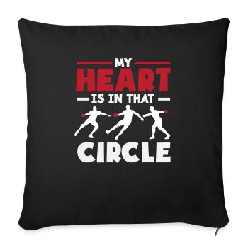 Lancer du disque Athlète Cadeau d’athlète - Housse de coussin décorative 45 x 45 cm - noir - Devant