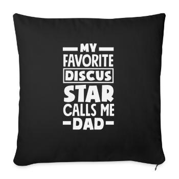 Lancer du disque Athlète Cadeau d’athlète - Housse de coussin décorative 45 x 45 cm - noir - Devant