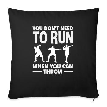 Lancer du disque Athlète Cadeau d’athlète - Housse de coussin décorative 45 x 45 cm - noir - Devant