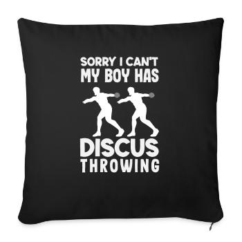 Lancer du disque Athlète Cadeau d’athlète - Housse de coussin décorative 45 x 45 cm - noir - Devant