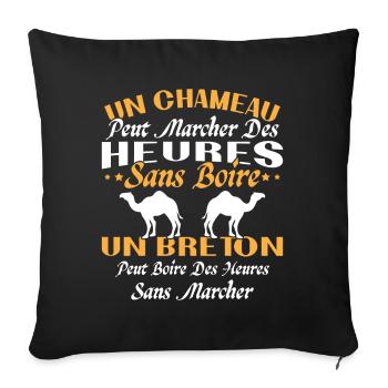 Breton can drink for hours without walking - Sofa pillowcase 17,3'' x 17,3'' (45 x 45 cm) - black - Front