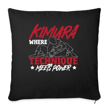 Grappling, Jiu-Jitsu Martial Arts, Kimura - Sofa pillowcase 17,3'' x 17,3'' (45 x 45 cm) - black - Front