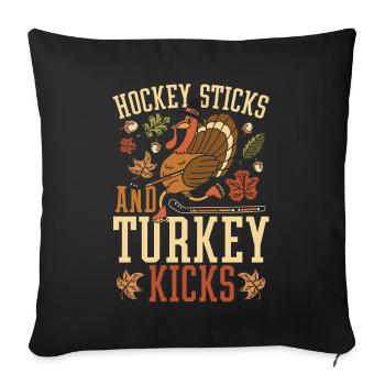 Puck Thanksgiving Contest - Sofa pillowcase 17,3'' x 17,3'' (45 x 45 cm) - black - Front