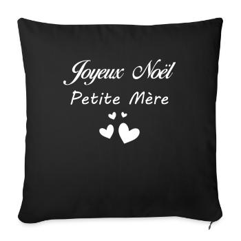 joyeux noël petite mère Noël - Housse de coussin décorative 45 x 45 cm - noir - Devant