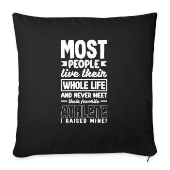 Athlète Sportif Maman Papa - Housse de coussin décorative 45 x 45 cm - noir - Devant