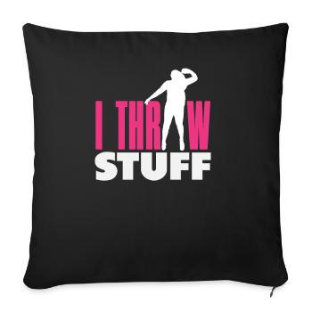 Lancer du disque Athlète Cadeau d’athlète - Housse de coussin décorative 45 x 45 cm - noir - Devant