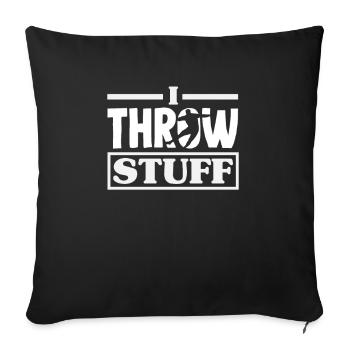 Lancer du disque Athlète Cadeau d’athlète - Housse de coussin décorative 45 x 45 cm - noir - Devant