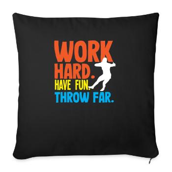 Lancer du disque Athlète Cadeau d’athlète - Housse de coussin décorative 45 x 45 cm - noir - Devant