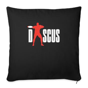 Lancer du disque Athlète Cadeau d’athlète - Housse de coussin décorative 45 x 45 cm - noir - Devant