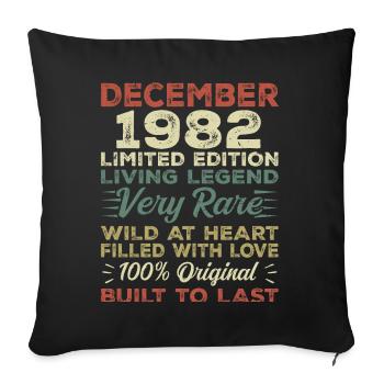 Dezember 1982 - Geburtstag Dezember 1982 Jahr - Sofakissenbezug 45 x 45 cm - Schwarz - Vorne