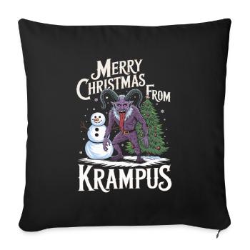 Krampus Knecht Ruprecht Perchten Nikolaus - Sofakissenbezug 45 x 45 cm - Schwarz - Vorne