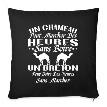 Breton can drink for hours without walking - Sofa pillowcase 17,3'' x 17,3'' (45 x 45 cm) - black - Front
