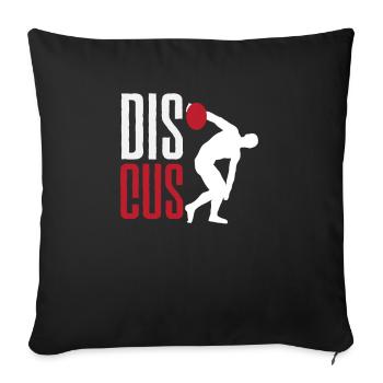 Lancer du disque Athlète Cadeau d’athlète - Housse de coussin décorative 45 x 45 cm - noir - Devant