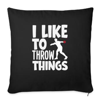Lancer du disque Athlète Cadeau d’athlète - Housse de coussin décorative 45 x 45 cm - noir - Devant