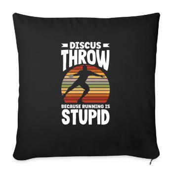 Lancer du disque Athlète Cadeau d’athlète - Housse de coussin décorative 45 x 45 cm - noir - Devant