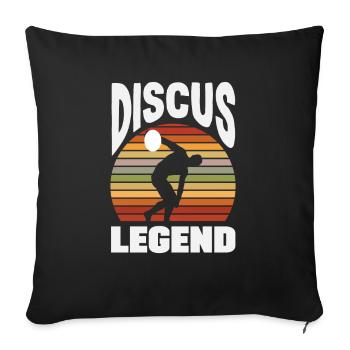 Lancer du disque Athlète Cadeau d’athlète - Housse de coussin décorative 45 x 45 cm - noir - Devant