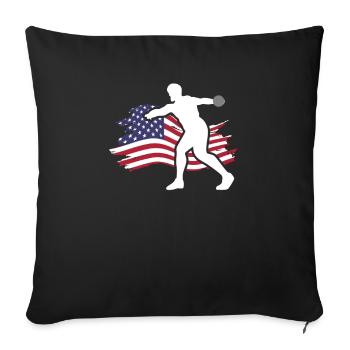 Lancer du disque Athlète Cadeau d’athlète - Housse de coussin décorative 45 x 45 cm - noir - Devant