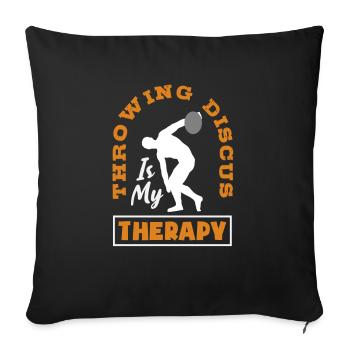 Lancer du disque Athlète Cadeau d’athlète - Housse de coussin décorative 45 x 45 cm - noir - Devant