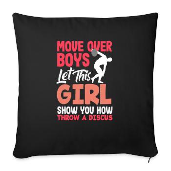Lancer du disque Athlète Cadeau d’athlète - Housse de coussin décorative 45 x 45 cm - noir - Devant