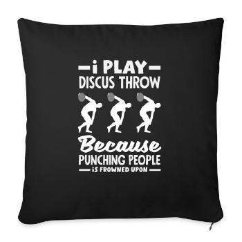 Lancer du disque Athlète Cadeau d’athlète - Housse de coussin décorative 45 x 45 cm - noir - Devant