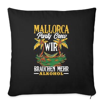 Mallorca Party Crew Mallorca Holidays - Sofa pillowcase 17,3'' x 17,3'' (45 x 45 cm) - black - Front