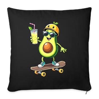Lustige Avocado-Limonade für einen Avocado Fan - Sofakissenbezug 45 x 45 cm - Schwarz - Vorne