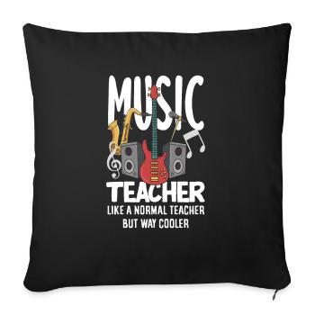 Lustiges Lehrer Lehrerinnen Geschenk - Sofakissenbezug 45 x 45 cm - Schwarz - Vorne