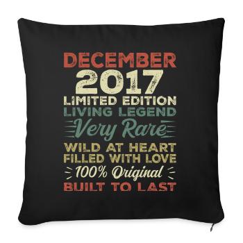 Décembre 2017 - Anniversaire Décembre 2017 année - Housse de coussin décorative 45 x 45 cm - noir - Devant