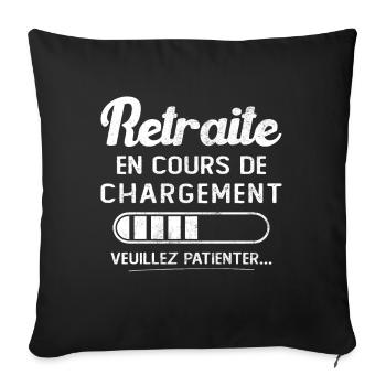 Retreat wird geladen, bitte warten - Sofakissenbezug 45 x 45 cm - Schwarz - Vorne