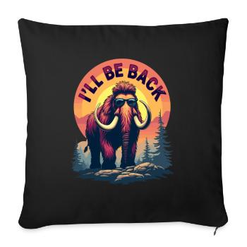 Funny Mammut Steinzeit für einen Mammutliebhaber - Sofakissenbezug 45 x 45 cm - Schwarz - Vorne