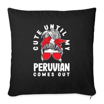 Peru Peruvian Gift - Sofa pillowcase 17,3'' x 17,3'' (45 x 45 cm) - black - Front