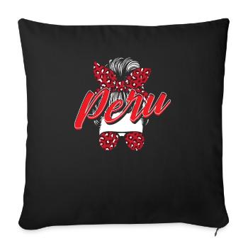 Peru Peruvian Gift - Sofa pillowcase 17,3'' x 17,3'' (45 x 45 cm) - black - Front