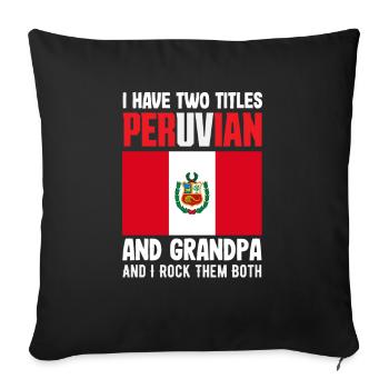 Peru Peruvian Gift - Sofa pillowcase 17,3'' x 17,3'' (45 x 45 cm) - black - Front