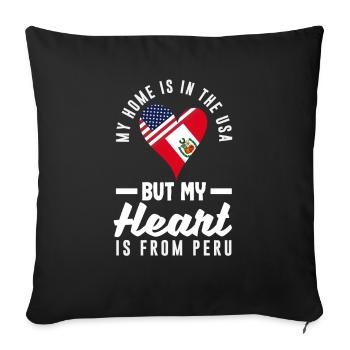 Peru Peruvian Gift - Sofa pillowcase 17,3'' x 17,3'' (45 x 45 cm) - black - Front