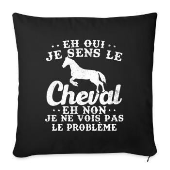 I feel the horse and no I don't see the problem - Sofa pillowcase 17,3'' x 17,3'' (45 x 45 cm) - black - Front
