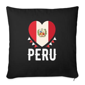 Peru Peruvian Gift - Sofa pillowcase 17,3'' x 17,3'' (45 x 45 cm) - black - Front
