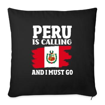 Peru Peruvian Gift - Sofa pillowcase 17,3'' x 17,3'' (45 x 45 cm) - black - Front