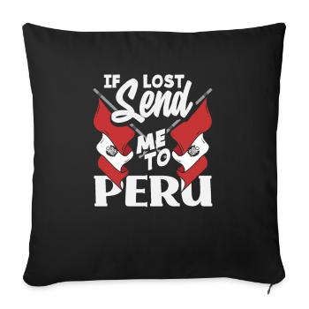 Peru Peruvian Gift - Sofa pillowcase 17,3'' x 17,3'' (45 x 45 cm) - black - Front