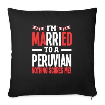 Peru Peruvian Gift - Sofa pillowcase 17,3'' x 17,3'' (45 x 45 cm) - black - Front