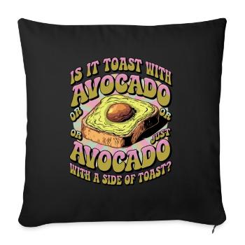 Retro Avocado Toast Question für einen Avocado - Sofakissenbezug 45 x 45 cm - Schwarz - Vorne