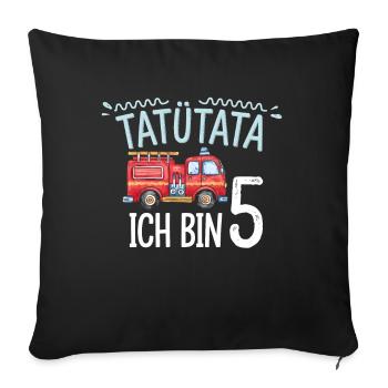 Tatütata Fire Brigade 5th Birthday - Sofa pillowcase 17,3'' x 17,3'' (45 x 45 cm) - black - Front
