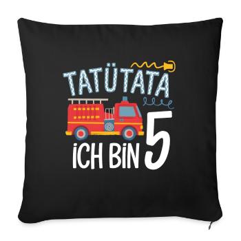 Tatütata Fire Brigade 5th Birthday - Sofa pillowcase 17,3'' x 17,3'' (45 x 45 cm) - black - Front