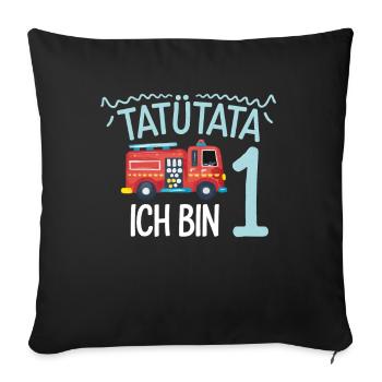 Tatütata Fire Brigade 1st Birthday - Sofa pillowcase 17,3'' x 17,3'' (45 x 45 cm) - black - Front