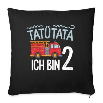Tatütata Fire Brigade 2nd Birthday - Sofa pillowcase 17,3'' x 17,3'' (45 x 45 cm) - black - Front