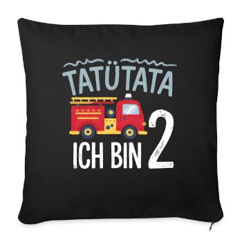 Tatütata Fire Brigade 2nd Birthday - Sofa pillowcase 17,3'' x 17,3'' (45 x 45 cm) - black - Front