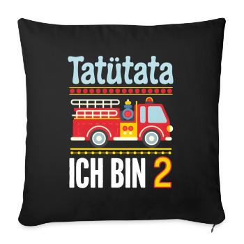 Tatütata Fire Brigade 2nd Birthday - Sofa pillowcase 17,3'' x 17,3'' (45 x 45 cm) - black - Front