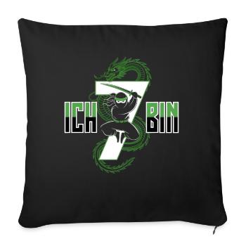 T-shirt d’anniversaire Ninja J’ai 7 ans - Housse de coussin décorative 45 x 45 cm - noir - Devant