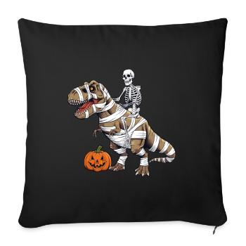 Halloween Skeleton Riding Dinosaur - Sofa pillowcase 17,3'' x 17,3'' (45 x 45 cm) - black - Front